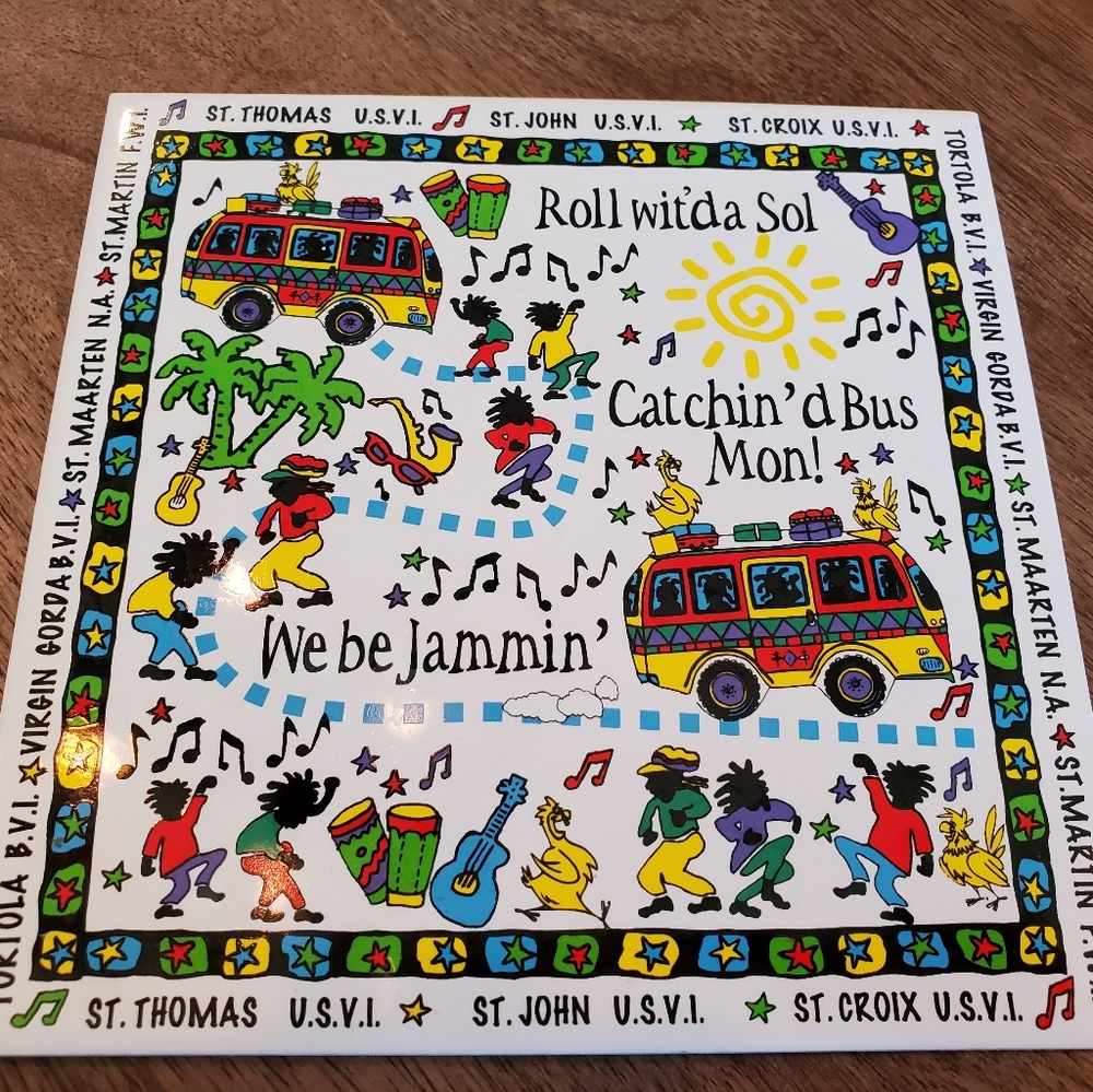 Vintage Bahamas We Be Jammin Trivet Virgin Islands